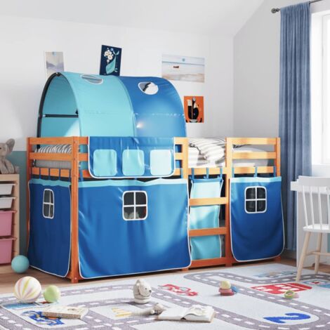 Bunk Bed without Mattress Blue 90x200 cm Solid Wood Pine vidaXL (1/5)
