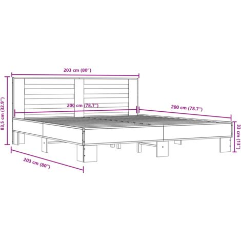 Bed Frame without Mattress Brown Oak 200x200 cm vidaXL