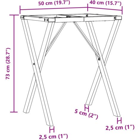 Dining Table Legs X-Frame 50x40x73 cm Steel vidaXL