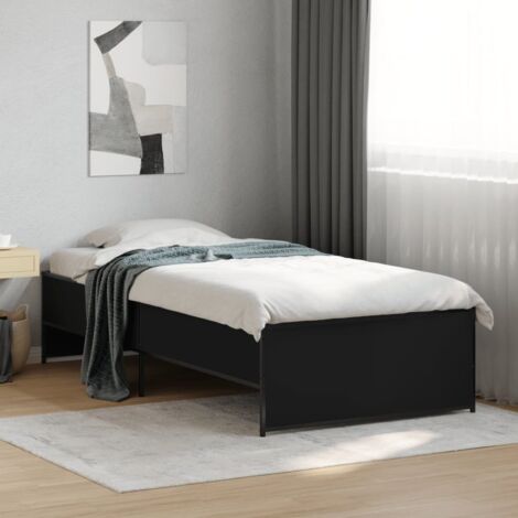 Bed Frame without Mattress Black 75x190 cm Small Single vidaXL (1/5)