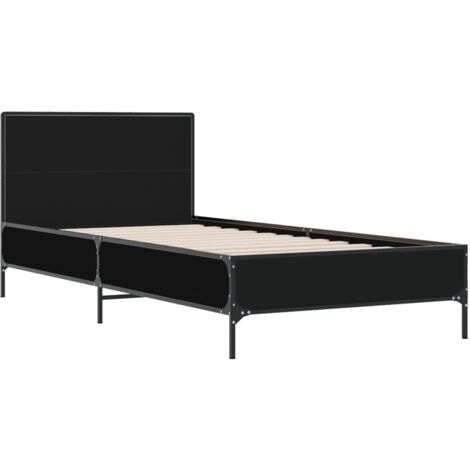 Bed Frame without Mattress Black 75x190 cm Small Single vidaXL (1/5)