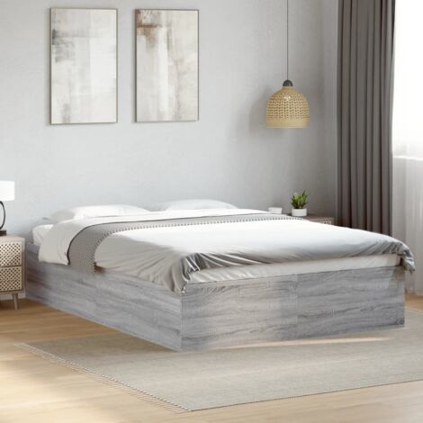 Bed Frame without Mattress Grey Sonoma 120x190 cm Small Double vidaXL (1/5)