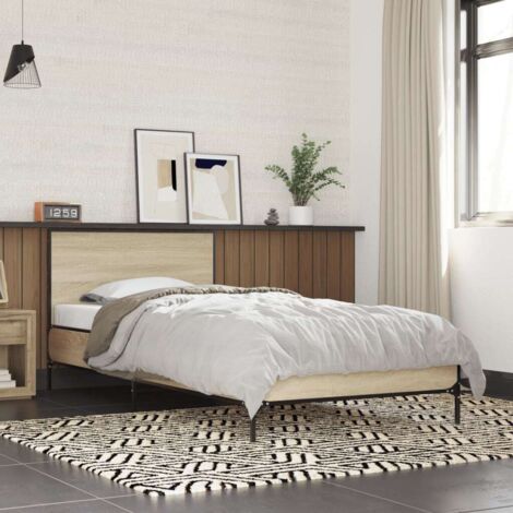Bed Frame without Mattress Sonoma Oak 75x190 cm Small Single vidaXL (1/5)