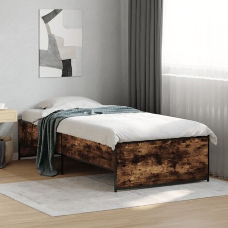 Bed Frame without Mattress Smoked Oak 90x200 cm vidaXL (1/5)