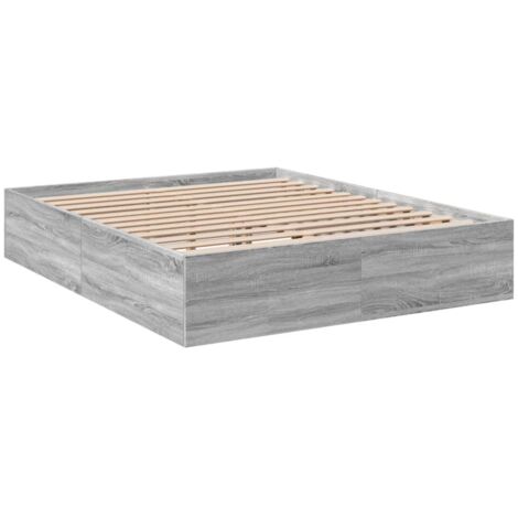 Bed Frame without Mattress Grey Sonoma 150x200 cm King Size vidaXL (1/5)