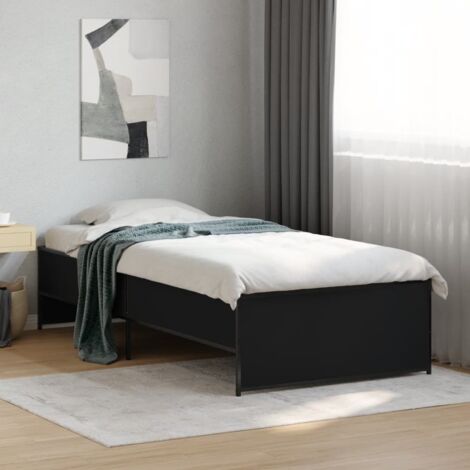 Bed Frame without Mattress Black 90x190 cm Single vidaXL (1/5)