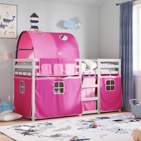 Bunk Bed without Mattress Pink 75x190 cm Small Single Solid Wood Pine vidaXL