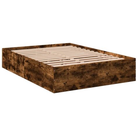 Bed Frame without Mattress Smoked Oak 120x190 cm Small Double vidaXL (1/5)