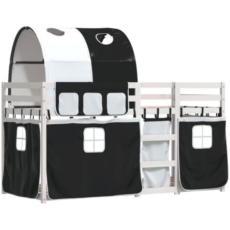Bunk Bed without Mattress White&Black 80x200 cm Solid Wood Pine vidaXL (1/5)