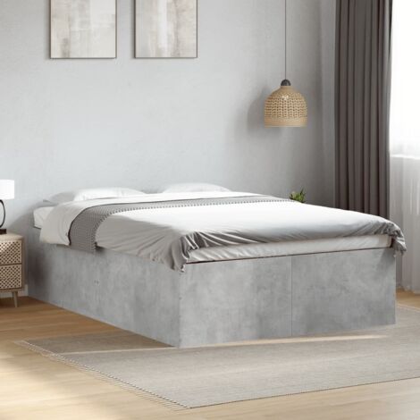 Bed Frame without Mattress Concrete Grey 135x190 cm Double vidaXL (1/5)
