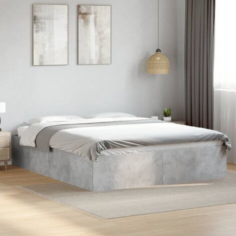 Bed Frame without Mattress Concrete Grey 150x200 cm King Size vidaXL (1/5)