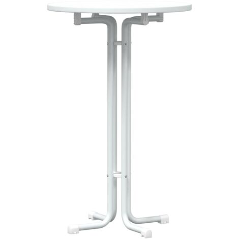 Dining Table White Ø70x110 cm Engineered Wood and Steel vidaXL (1/5)