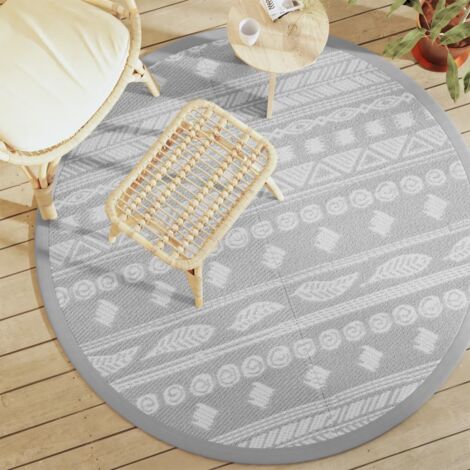 Outdoor Carpet ARAKIL Grey Ø160 cm PP vidaXL