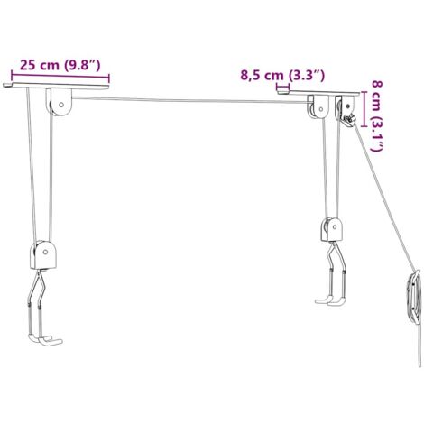 Bike Hoists with Ceiling Mount 2 pcs 20 kg vidaXL