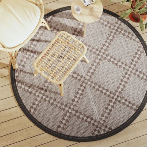 Outdoor Carpet ARAKIL Brown Ø160 cm PP vidaXL