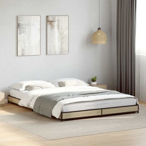 Bed Frame without Mattress Sonoma Oak 120x200 cm vidaXL
