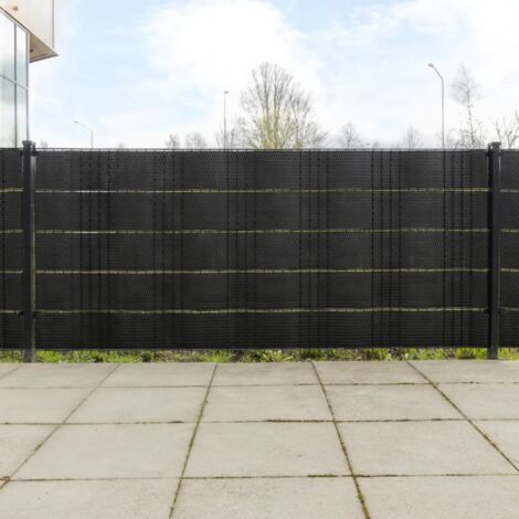 Balcony Screens 10 pcs Black 255x19 cm Poly Rattan vidaXL