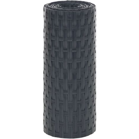 Balcony Screens 10 pcs Anthracite 255x19 cm Poly Rattan vidaXL