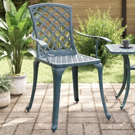 Garden Chairs 2 pcs Green Cast Aluminium vidaXL
