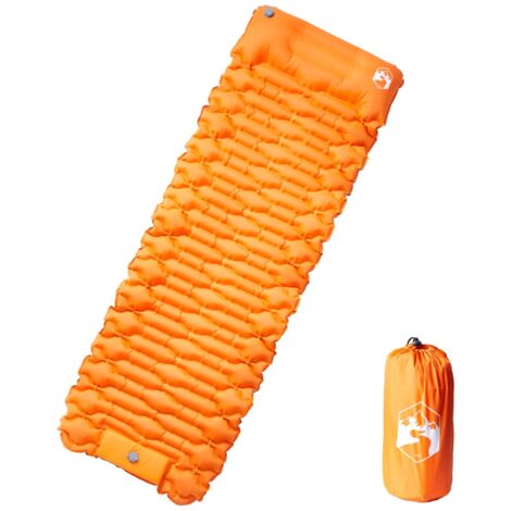 Self Inflating Camping Mattress with Pillow 1-Person Orange vidaXL (1/5)