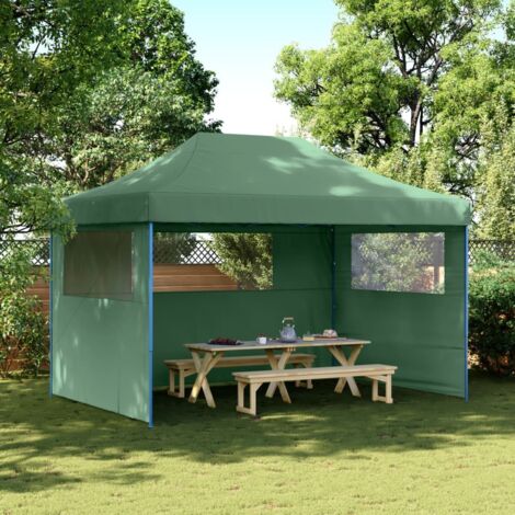 Foldable Party Tent Pop-Up with 3 Sidewalls Green vidaXL