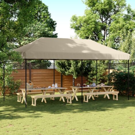 Foldable Party Tent Pop-Up Taupe 580x292x315 cm vidaXL