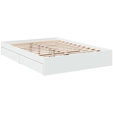 Bed Frame with Drawers without Mattress White 120x200 cm vidaXL