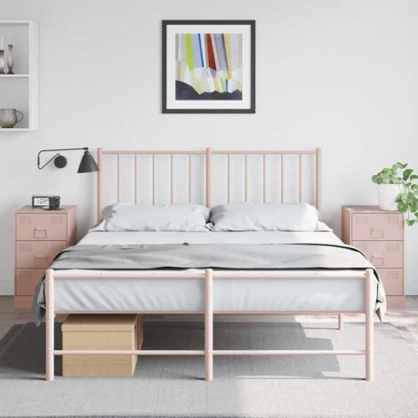 Bedside Cabinets 2 pcs Pink 34.5x39x62 cm Steel vidaXL (1/5)