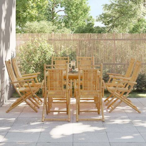 Folding Garden Chairs 8 pcs 53x66x99 cm Bamboo vidaXL (1/5)