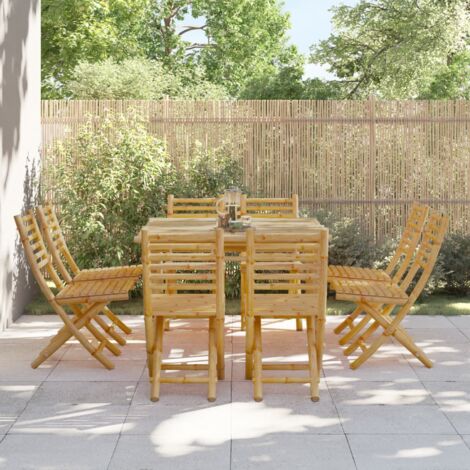 Folding Garden Chairs 8 pcs 43x54x88 cm Bamboo vidaXL