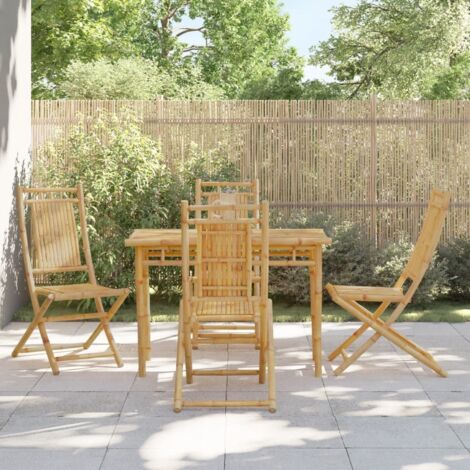Folding Garden Chairs 4 pcs 46x66x99 cm Bamboo vidaXL (1/5)