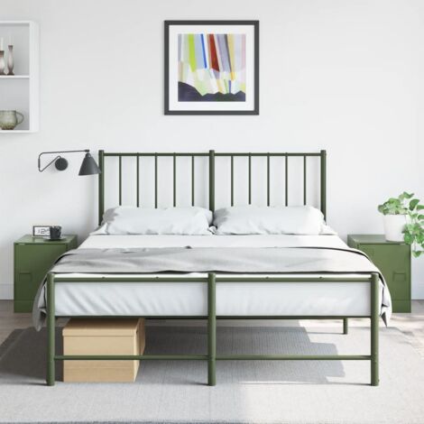 Bedside Cabinets 2 pcs Olive Green 34.5x39x44 cm Steel vidaXL