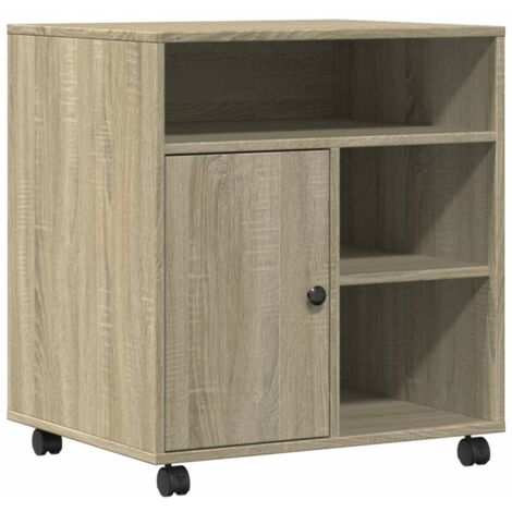 Printer Stand with Wheels Sonoma Oak 60x50x67 cm vidaXL (1/5)