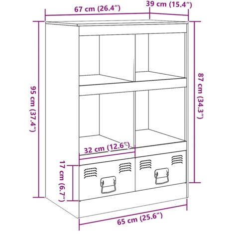Highboard Pink 67x39x95 cm Steel vidaXL