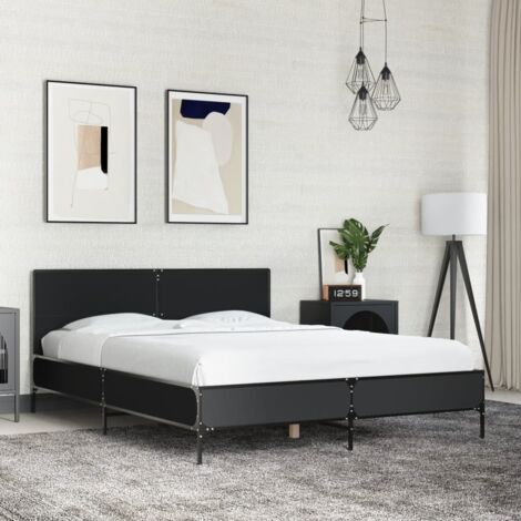 Bed Frame without Mattress Black 135x190 cm Double vidaXL (1/5)