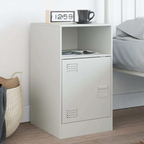 Bedside Cabinet White 34.5x39x62 cm Steel vidaXL (1/5)