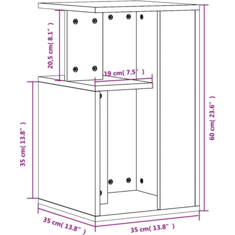 Side Table Concrete Grey 35x35x60 cm Engineered Wood vidaXL