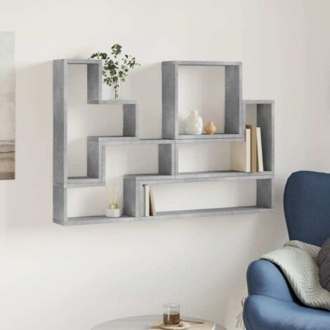 Wall Shelf Concrete Grey 96x12x64 cm Engineered Wood vidaXL