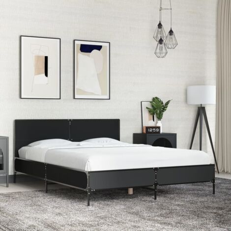 Bed Frame without Mattress Black 120x190 cm Small Double vidaXL (1/5)
