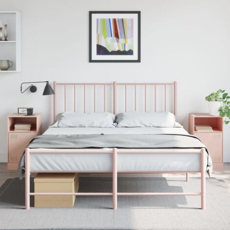 Bedside Cabinets 2pcs Pink 34.5x39x62 cm Steel vidaXL (1/5)