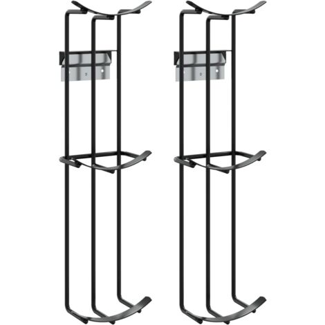 Barrel Jump Cups 2 pcs Black Steel vidaXL
