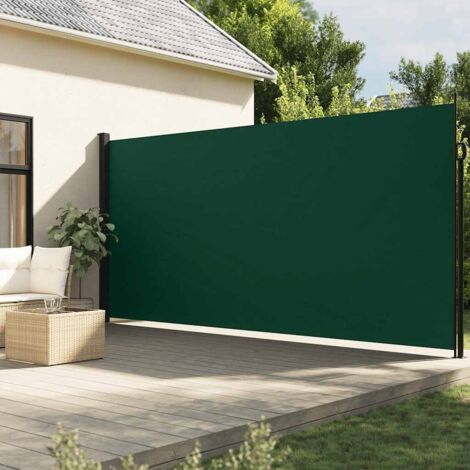 vidaXL Retractable Side Awning Dark Green 200x500 cm