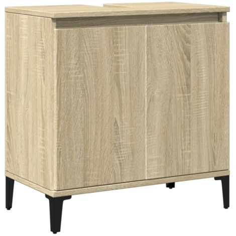 Sink Cabinet Sonoma Oak 58x33x60 cm Engineered Wood vidaXL
