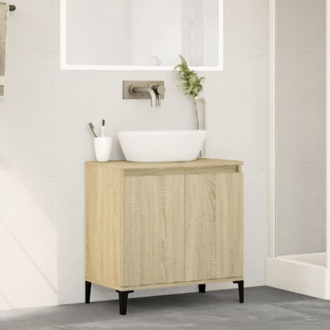 Sink Cabinet Sonoma Oak 58x33x60 cm Engineered Wood vidaXL