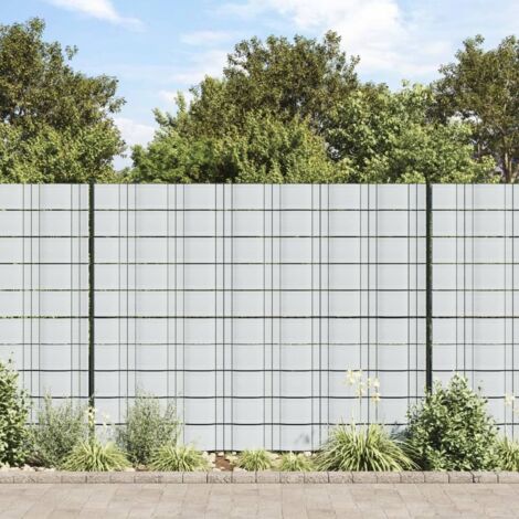 Garden Privacy Screens 10 pcs Light Grey 252.5x19 cm PVC vidaXL
