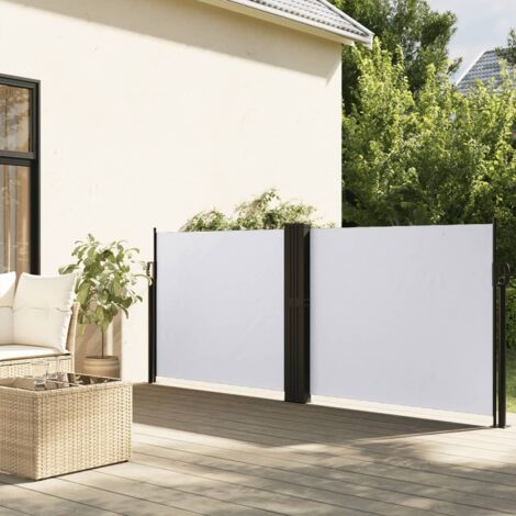 Retractable Side Awning White 120x1000 cm vidaXL
