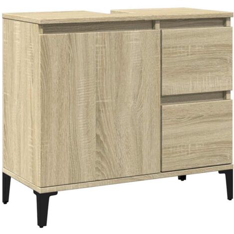Bathroom Cabinet Sonoma Oak 65x33x60 cm Engineered Wood vidaXL