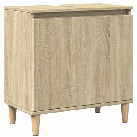 Sink Cabinet Sonoma Oak 58x33x60 cm Engineered Wood vidaXL