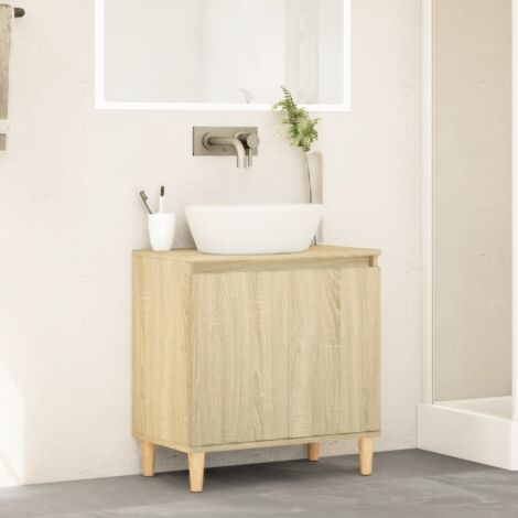 Sink Cabinet Sonoma Oak 58x33x60 cm Engineered Wood vidaXL