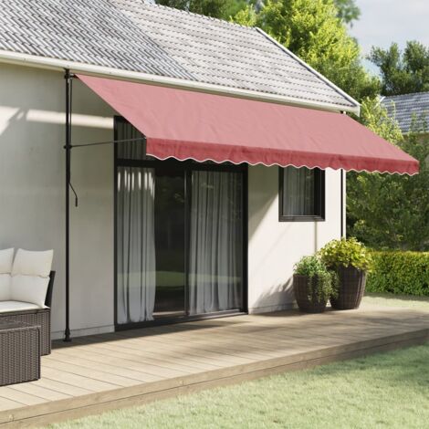 Replacement Fabric for Awning Valance Burgundy Stripe 4.5 m vidaXL